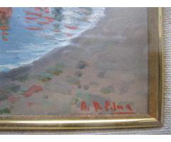 Piccolo quadro impressionista rappresentante un lido della c - Napoli - Immagine 3