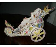 Raffinata ceramica “Carro con uccelli” di Nove '800 - Vicenza - Immagine 1