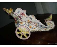 Raffinata ceramica “Carro con uccelli” di Nove '800 - Vicenza - Immagine 2